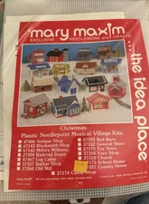 Vintage Mary Maxim General Store Musical Village Needlepoint Kit 37222 New