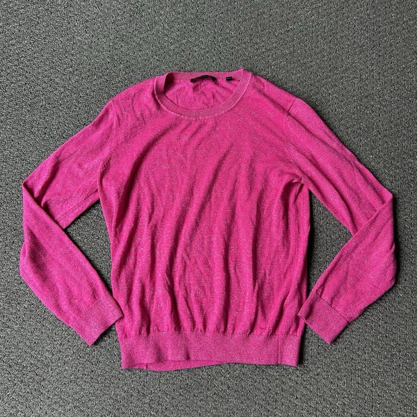 David Lawrence Pink Wool Blend Knit Jumper Size XS Lightweight Crewneck