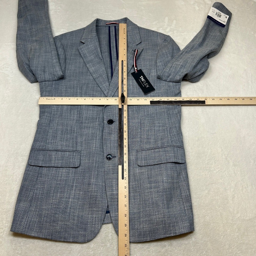 Tommy Hilfiger Sport Coat 38R 38 Denim Blue Patterned TH Flex $295 thumbnail 8