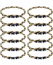 12Pack Baseball Necklaces for Boys, 18inches Yellow- Black - White
