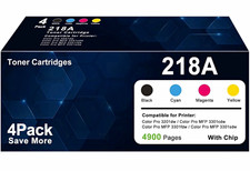 218A Compatible 4-Pack w/ Chip Laser Toner CMYK for HP Color Pro 3201/3301