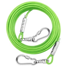 Dog Tie Out Cable for Outside,15FT Heavy Duty Dog Leash&Chains with Swivel Ho...