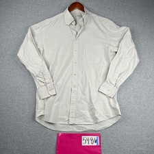 Ermenegildo Zegna Shirt Large 16.5 Blue Ivory Check Button Up Regular Fit Mens