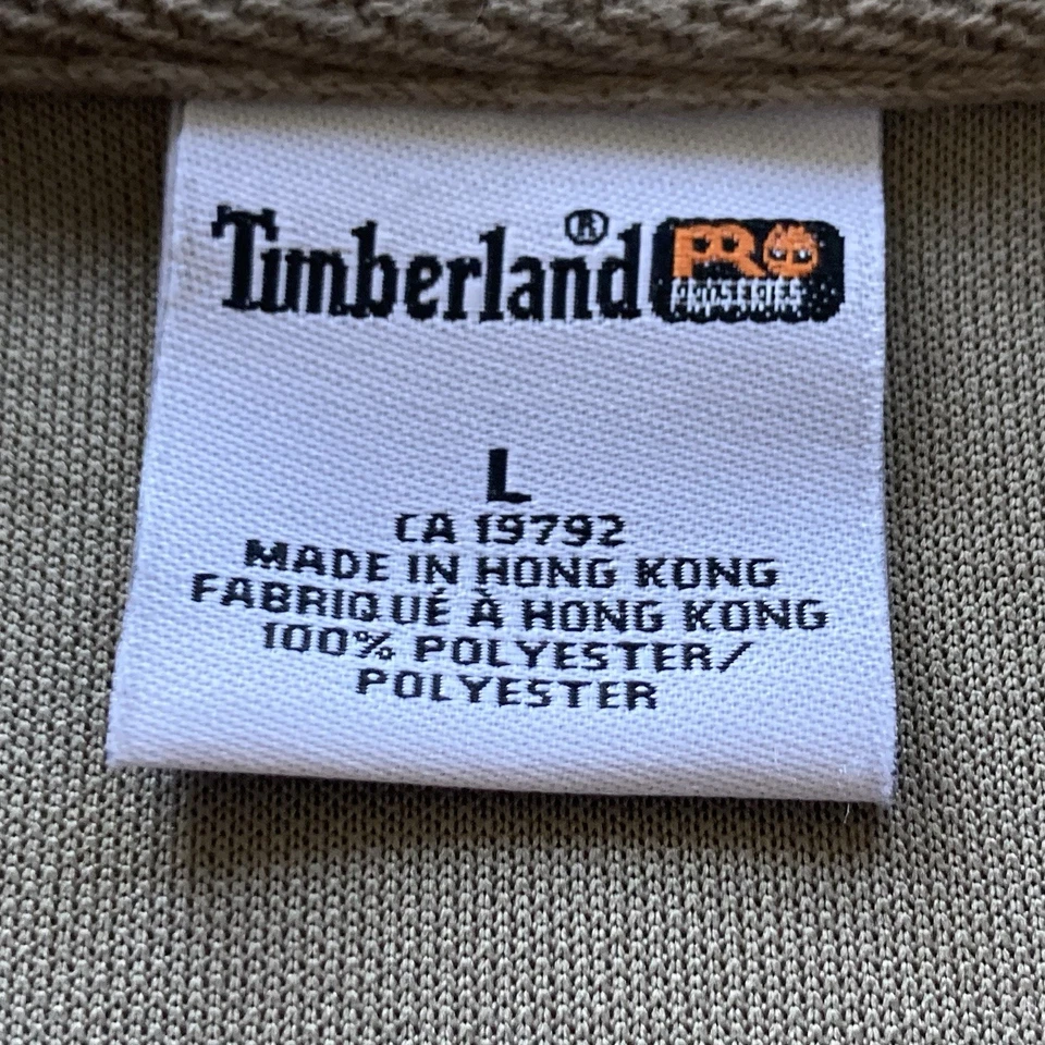 Timberland Polo Shirt Mens Large Beige Pro Series Work Site Trade Y2K Collar - Image 4 of 4