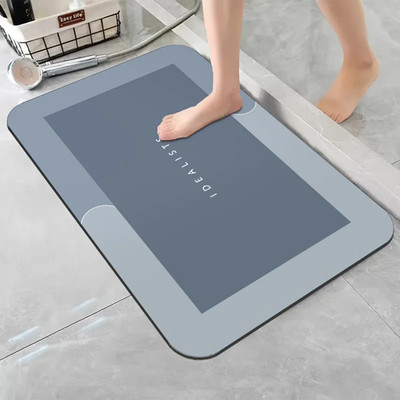 Diatomaceous Earth Bath Mat Super Absorbent Non Slip Fast Drying Soft Floor Mat 