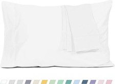 Pillow Cases, Standard Queen Size Cotton Percale Weave Pillowcases, Pre-Shrunk B