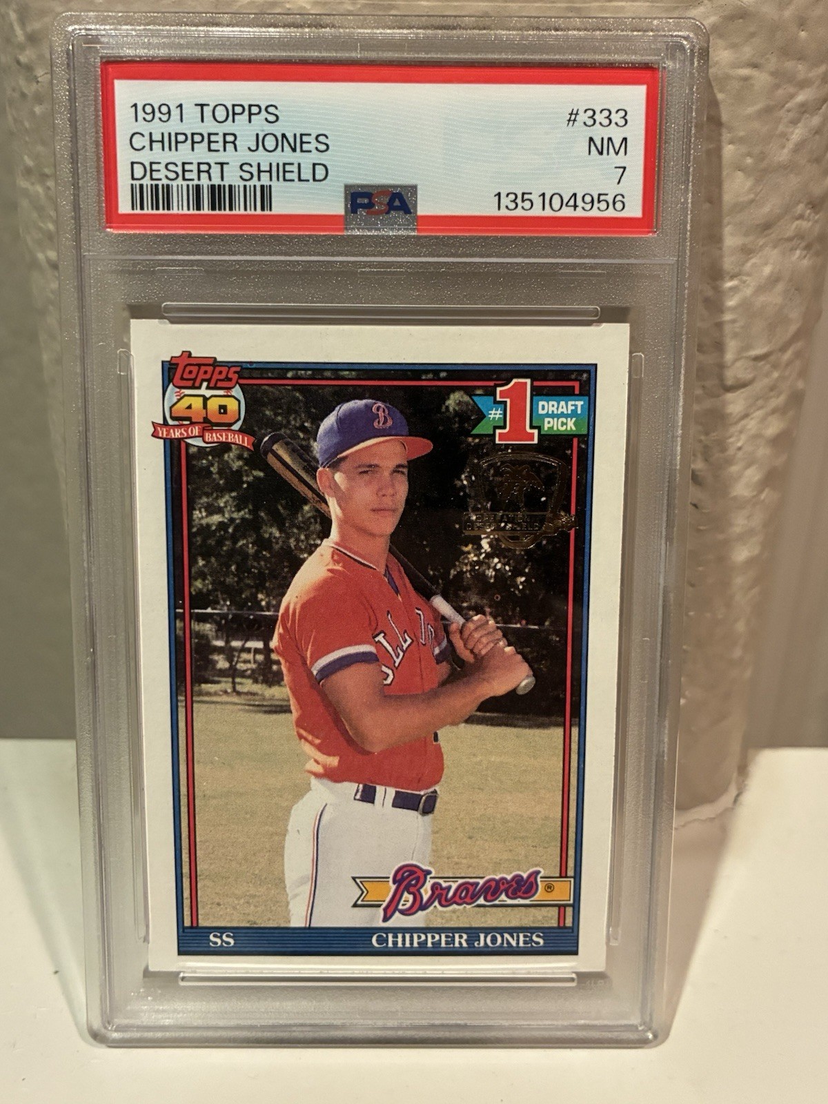 1991 Topps Desert Shield #333 CHIPPER JONES PSA 7
