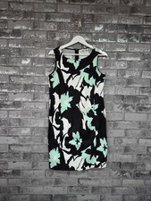 Damsel in a Dress Black Floral Cotton Shift Dress UK 12 Sleeveless Occasion Work
