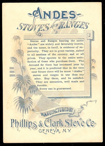 VTC Child w Lamb ANDES STOVE RANGE PHILLIPS CLARK Victorian Trade Card GENEVA NY - Picture 2 of 2