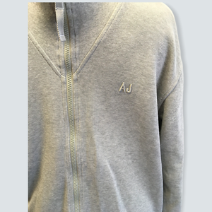 grey zip up jumper