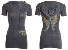 Sinful by Affliction Women's Sweater Dress Triumph Biker Tattoo Wings