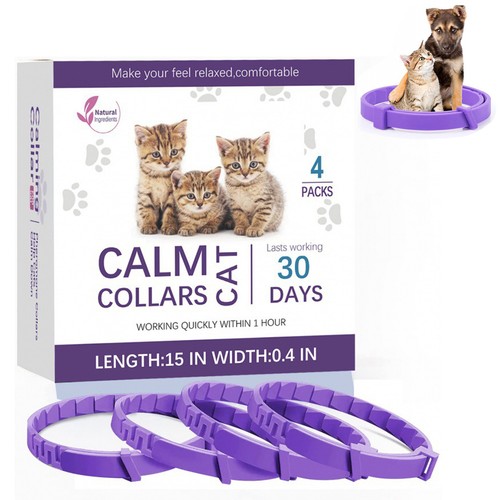 4 Pack Calming Collar for Cats Pheromone Relief Anxiety Stress Adjustable Size - Picture 10 of 11