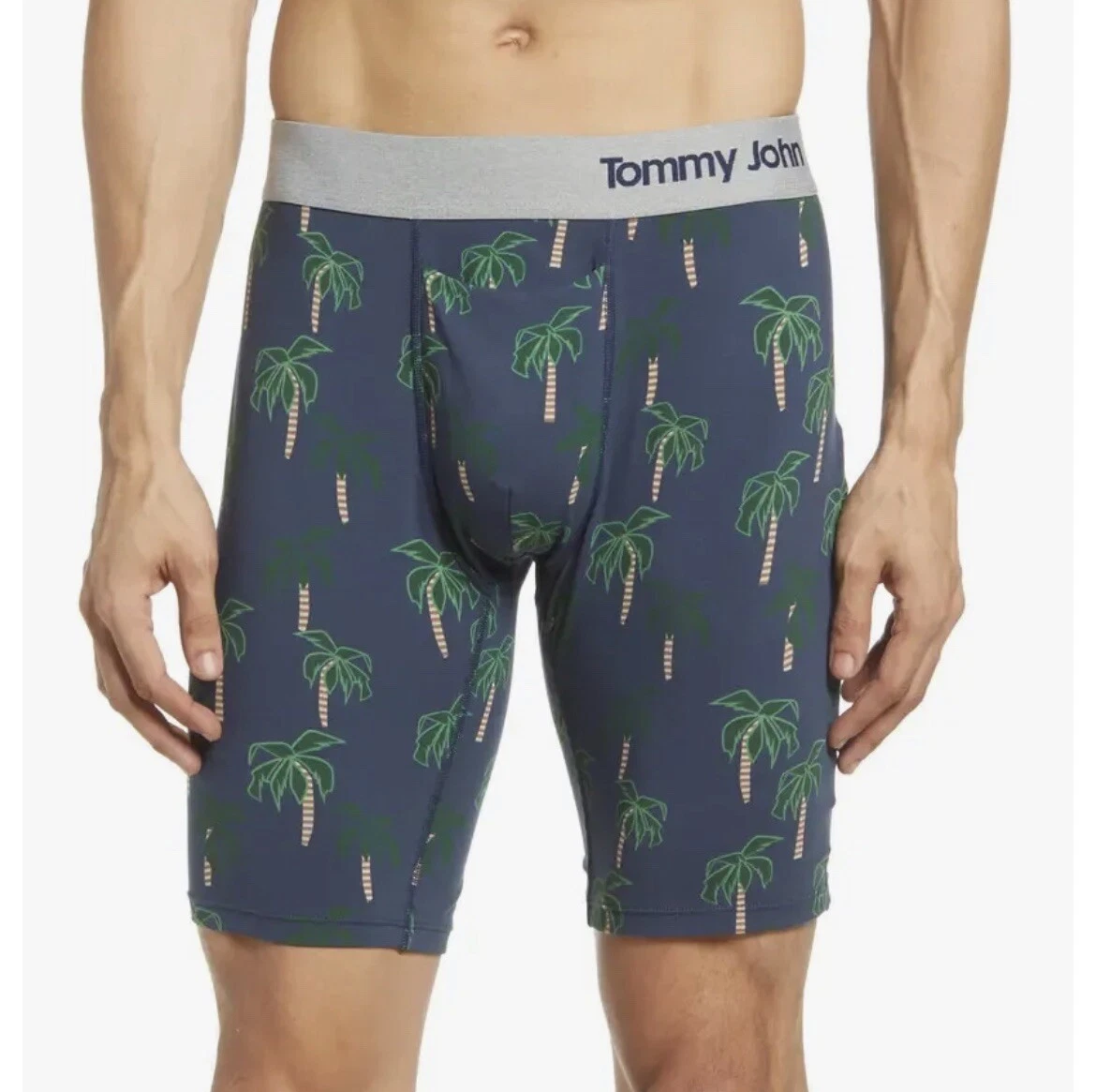 TOMMY JOHN COOL COTTON 8-INCH BOXER BRIEFS UNDERWEAR PALM PARADISE