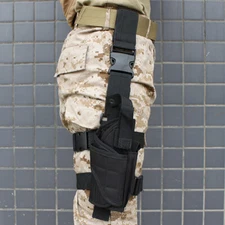 Tactical Thigh Holster Right Hand Pistol Drop Leg Gun Holder with Magazine Pouch