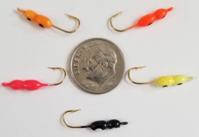 5 Ice Ant Micro Fishing Jigs Perch Crappie Panfish Fishing Asst 2 Glow 'n  Dark | eBay