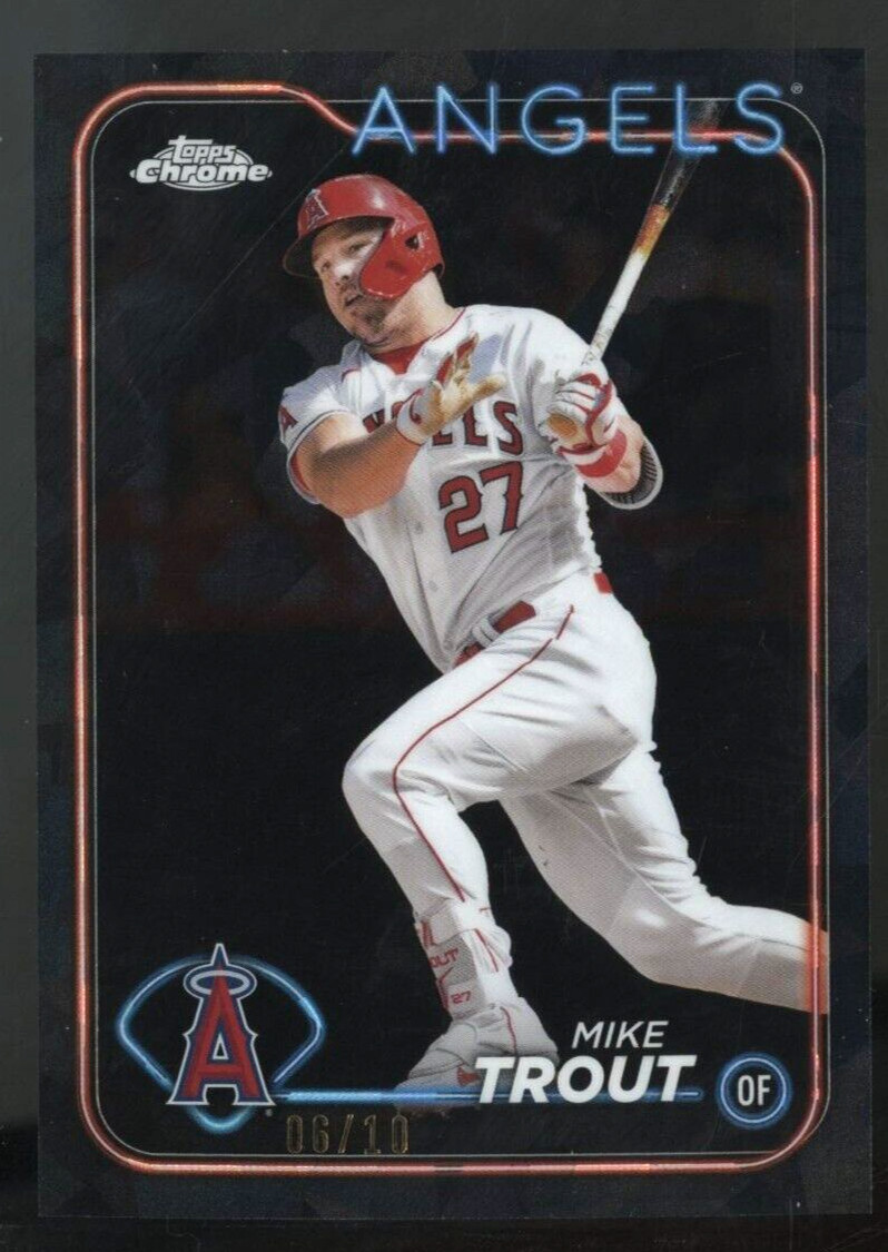 2024 Topps Chrome Sapphire Black Refractor #27 Mike Trout Angels 6/10