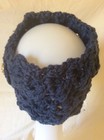 Ob.D. Handmade, Hand Crocheted, Head Band/Cowl, Blue w/Gold Button — photo 3