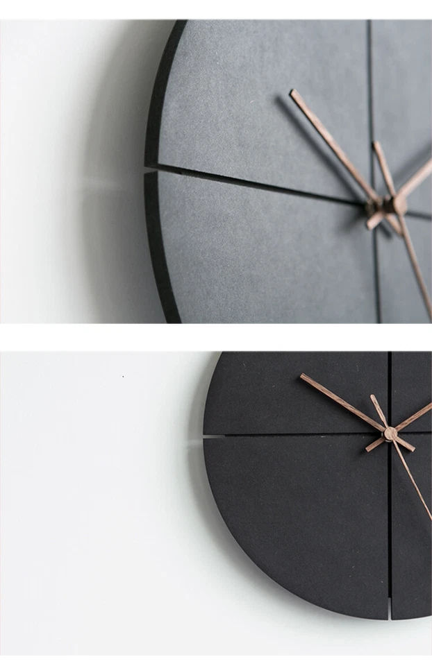 Modern Wooden Wall Clock 'Old Town', Walnut Hands, Silent Quartz Mechanism - Image 2 of 4
