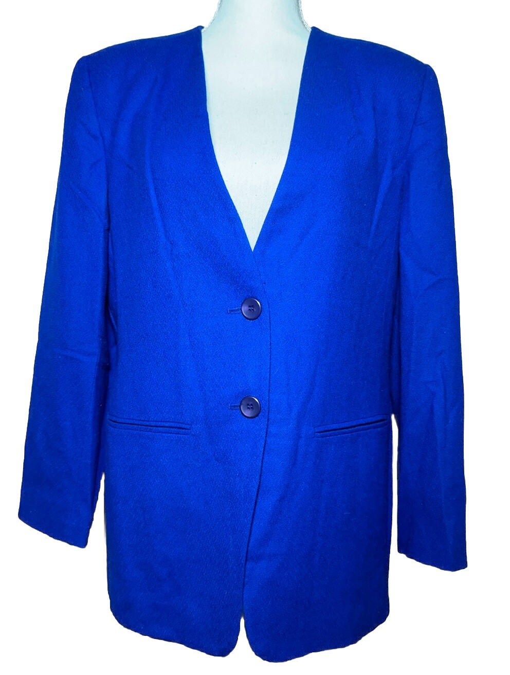Pendleton Blazer Jacket Royal Blue Solid Double B… - image 3