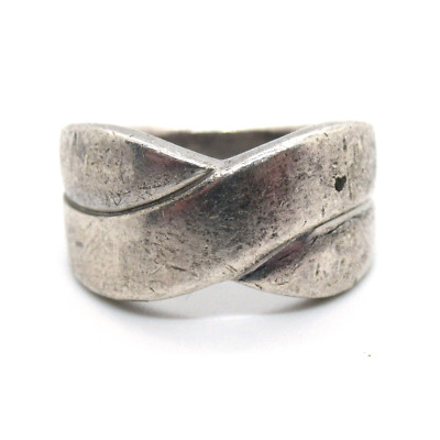 Designer Ring aus 925 Sterling Silber Amor GmbH Silver Two Band Crossed RG53
