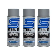 Stainless Steel Coatings, INC. Steel-it Polyurethane 12oz Spray Can (Gray, 3 ...