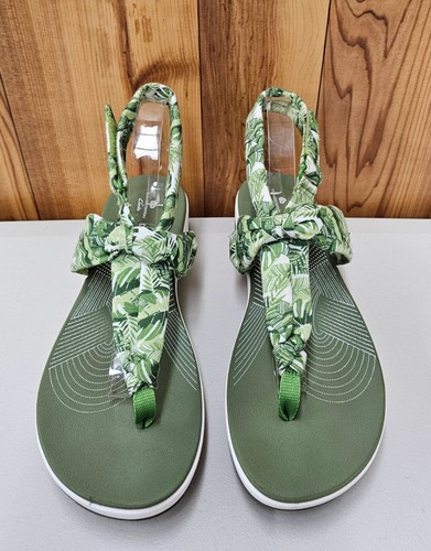 Clarks Cloudsteppers Arla Nicole Women's Green Floral Sandals Size 11W - 第 5/9 張圖片