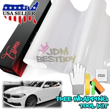 ESSMO PET Super Gloss Metallic Sparkle White Vehicle Vinyl Wrap Decal Like Paint