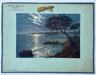 Vintage Louis F. Dow Co. Seascape Calendar Print Moonlight