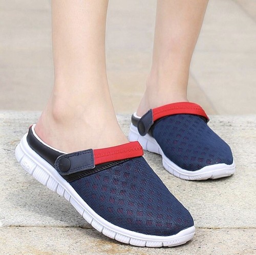 Hsyooes Garden clogs Red Mens Womens summer breathable mesh slippers non-slip - Picture 6 of 7