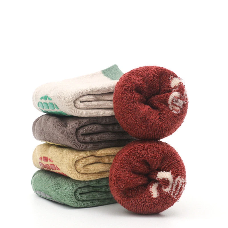 2 pares de calcetines cálidos de invierno antideslizantes de algodón térmico para bebés niños pequeños Foto 3 de 4