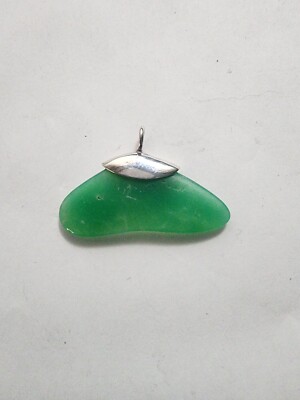 Handcrafted Chrysoprase And Sterling Silver Pendant 