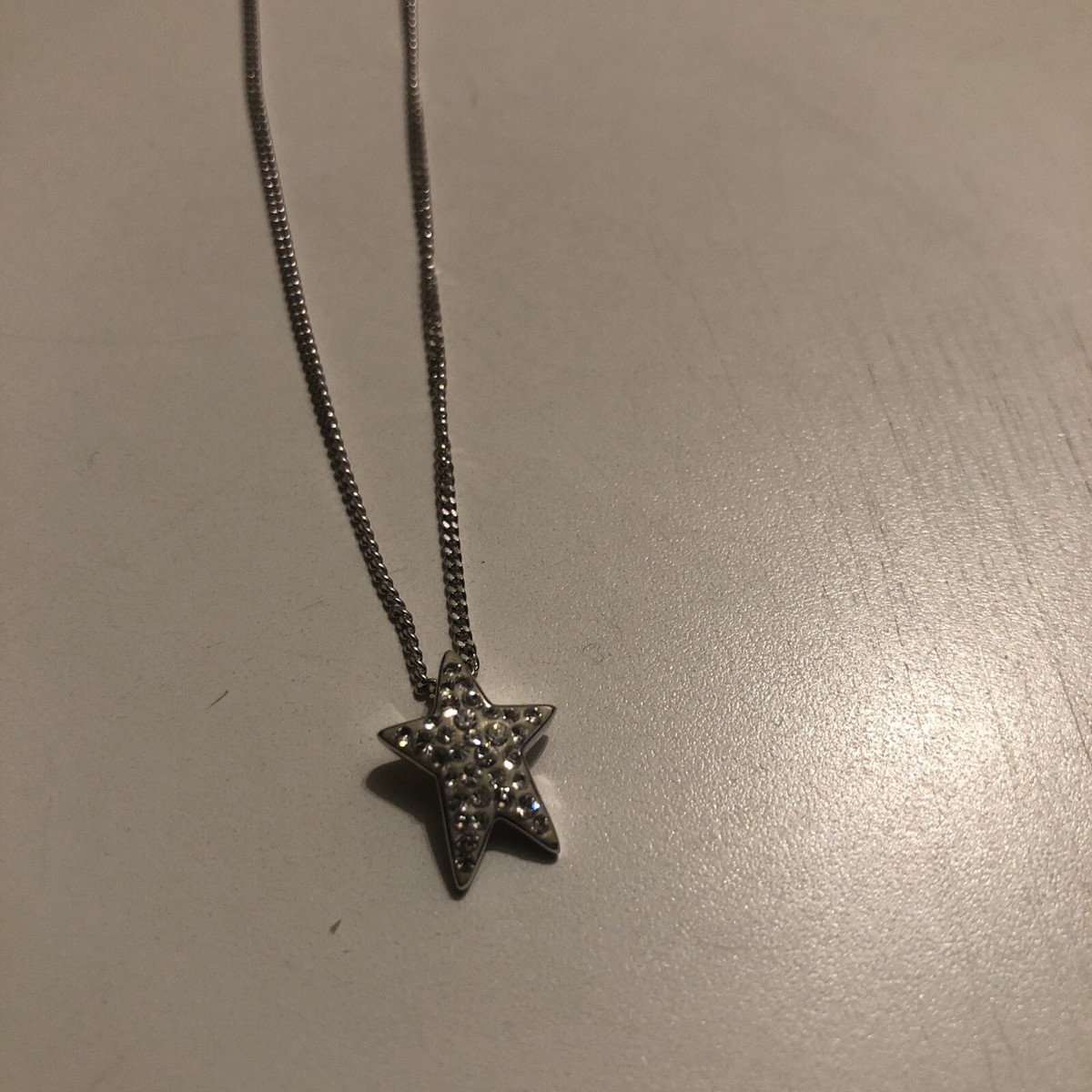 Genuine Swarovski Crystal Star Pendant Necklace, Rhodium Plated | eBay