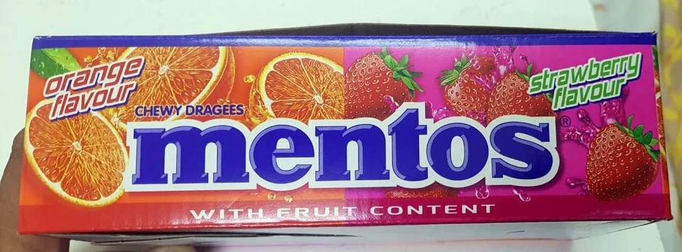 Pacote de bastão de doces sabor morango e laranja Mentos BreathMints pacote com 30 + FS - Imagem 2 de 4