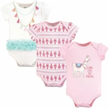 Little Treasure Cotton Bodysuits, 3-Pack, Llama