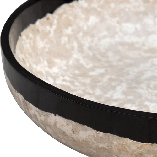 Uttermost Rastia Transitional Resin and Coral Terrazzo Bowl in Beige/Black - Picture 3 of 7