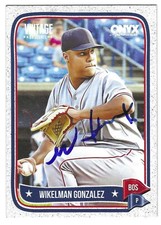 WIKELMAN GONZALEZ SIGNED 2024 ONYX VINTAGE BASEBALL CARD BOSTON RED SOX