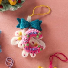 Anthropologie Ornament DECK THE HALLS Monogram LETTER C Holiday MISTLETOE NWT