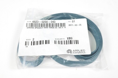 APPLIED MATERIALS 4823-0200-043, Belt UU 8E green 665x15mm (1PU=2Pcs) - NEW