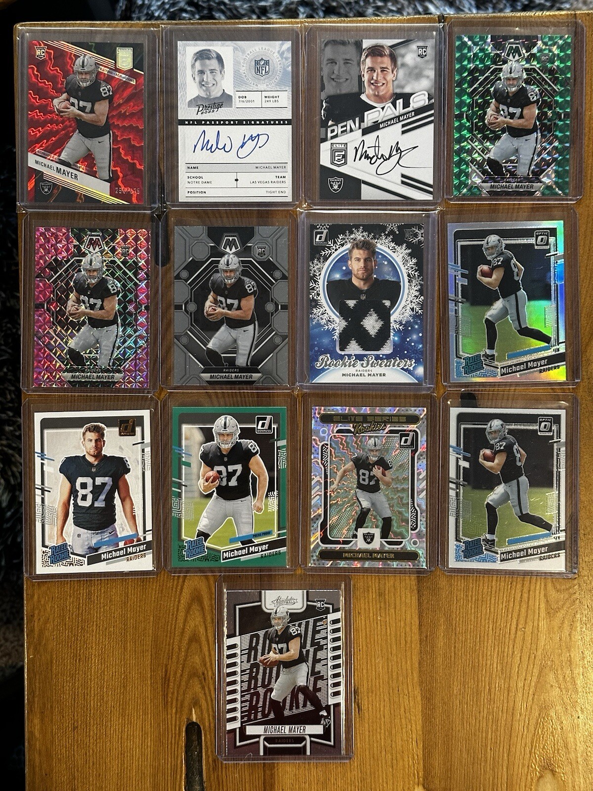 Michael Mayer 2023 Elite Pen Pals Rookie Auto Patch Las Vegas Raiders (13)
