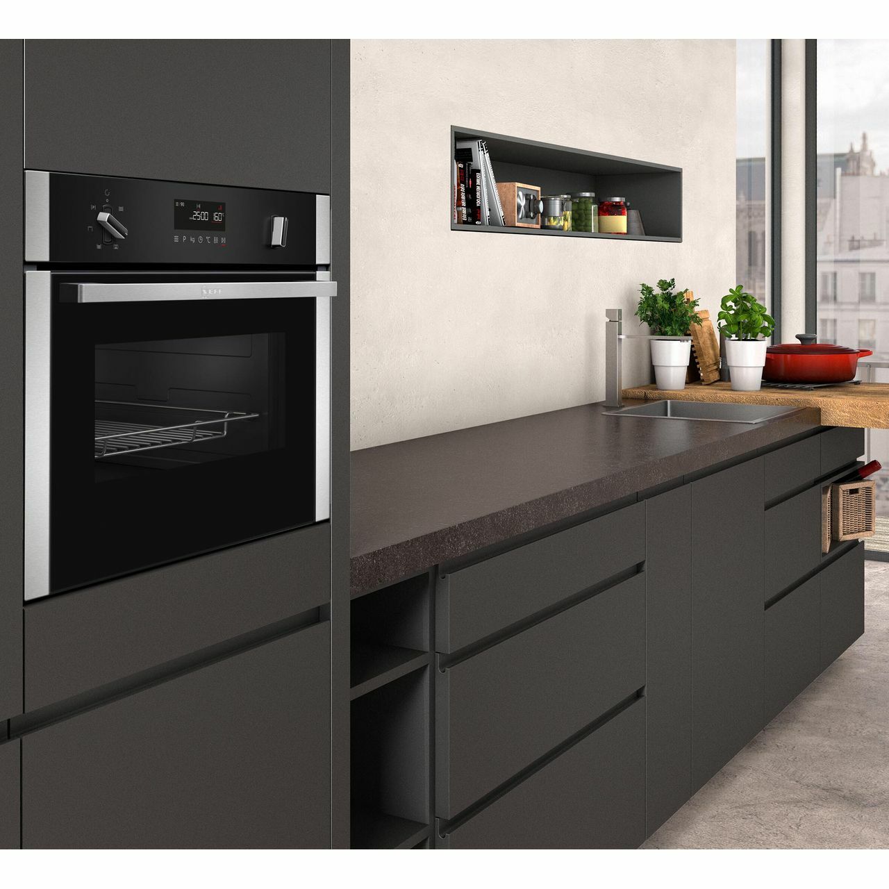 NEFF C1AMG84N0B 900 Watt 44 Litres Built In Microwave Stainless Steel