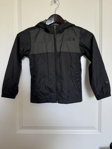 North Face Boy Rain Jacket Youth XXS (5) Black Mesh Lined Hooded Waterproof