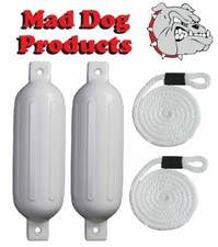 2 Pack WHITE 6.5 x 23 Inflatable Boat Fender ...