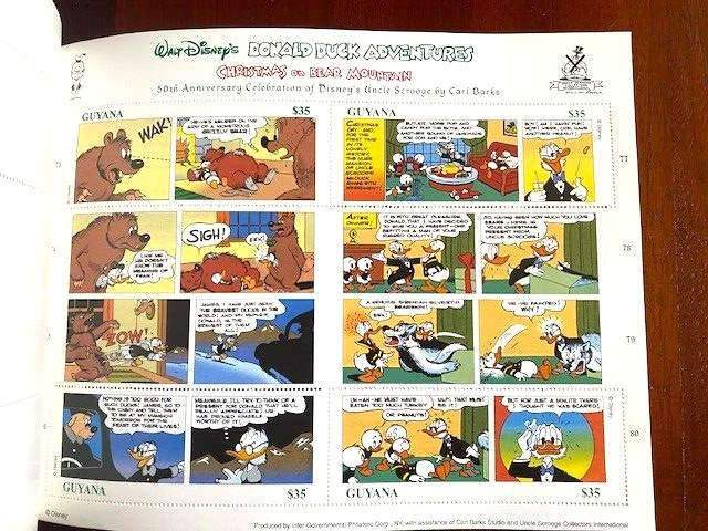 Guyana Donald Duck Adventures Christmas on Bear Mountain Booklet 1998. SC.#3334 Foto 2 de 4