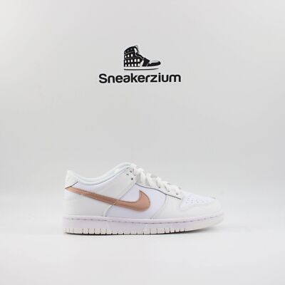 Nike Dunk Low White Gold Rose Pink DH9765-100 GS New
