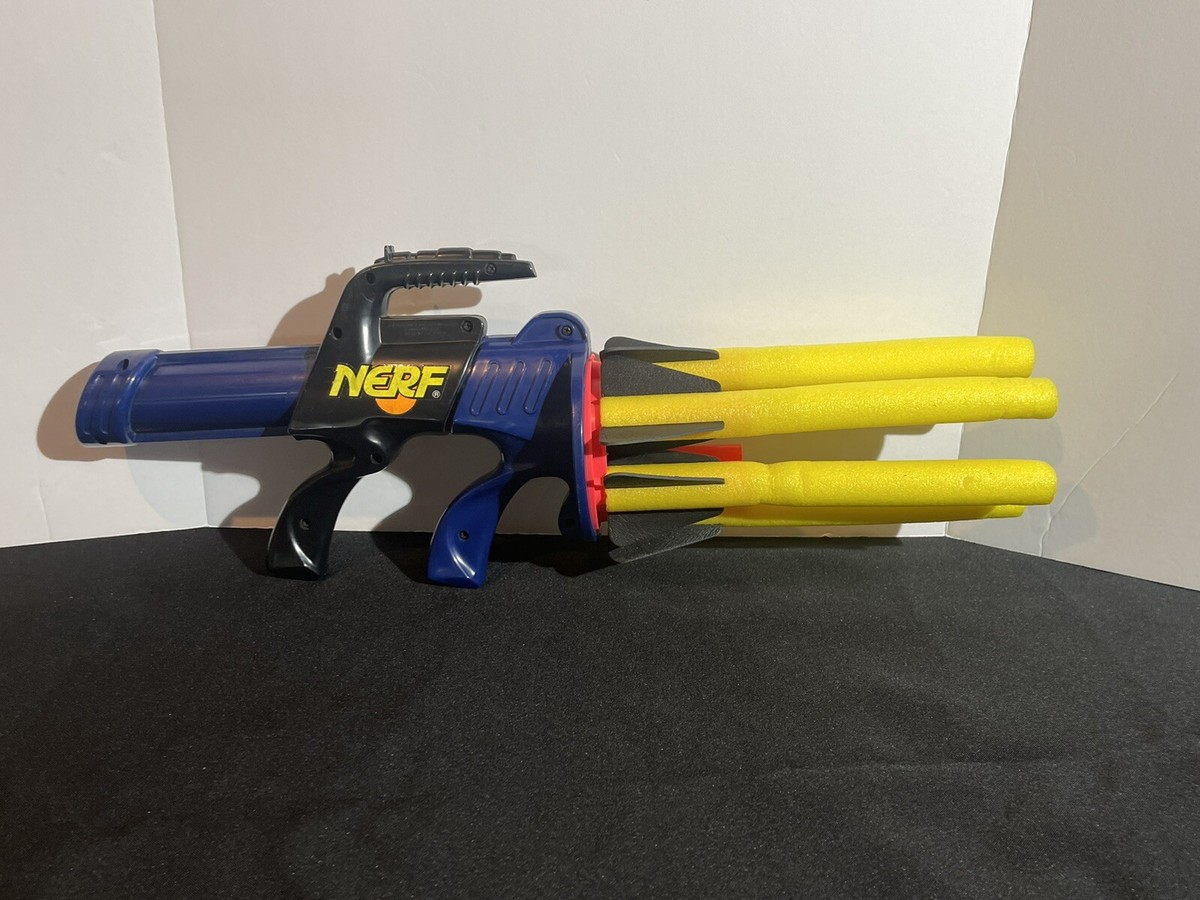 Vintage Nerf Arrowstorm Gatling Blaster Gun + 5 Arrows Kenner 1993