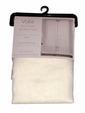 Voile Sheer 108-Inch Rod Pocket Single Window Curtain Panel in Beige NEW
