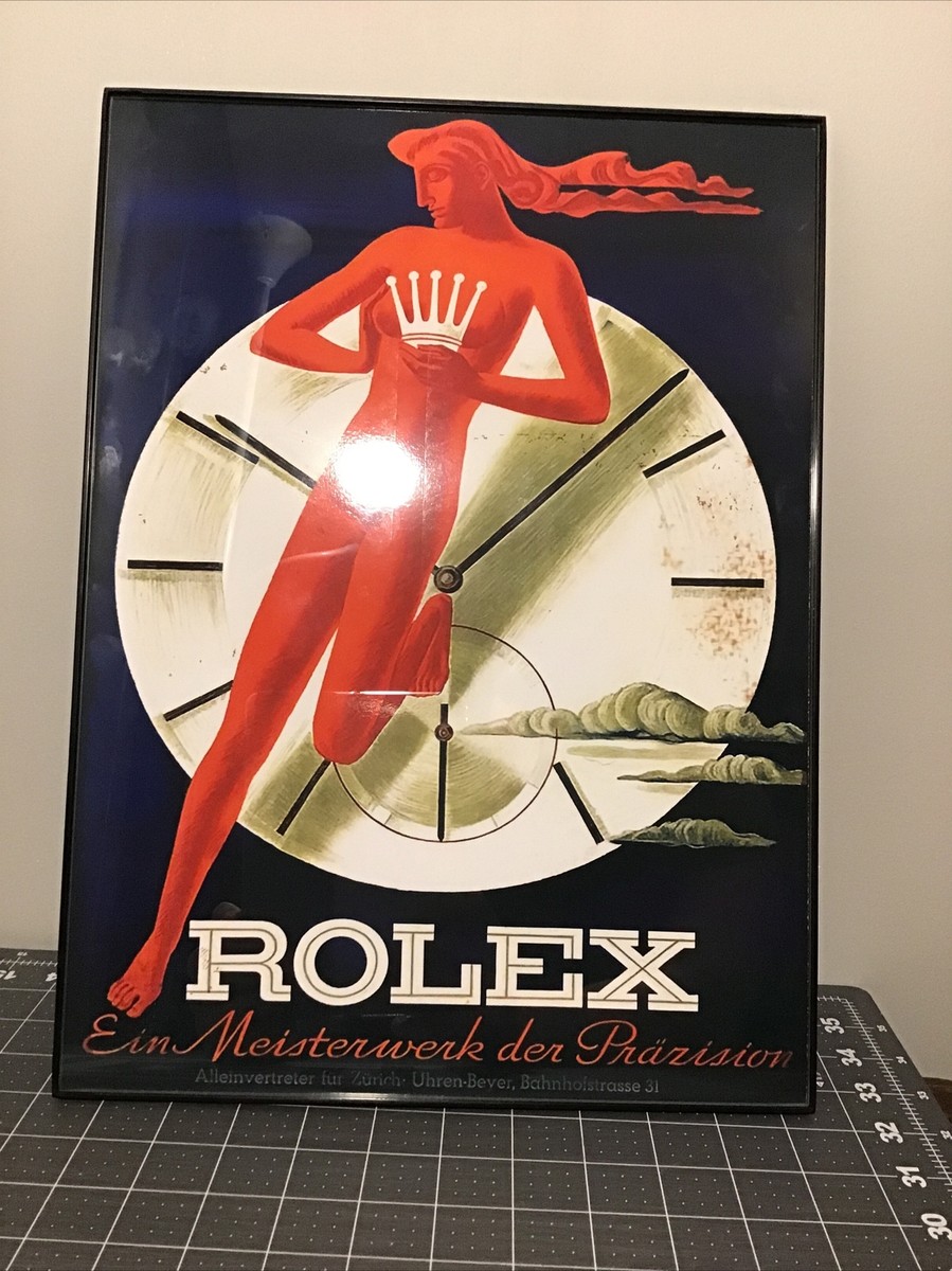 Rolex Vintage Advertisement Print Poster Watch Framed wall Art