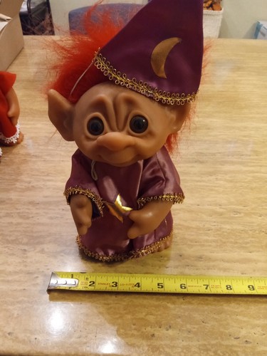 ❤️ 1977 DAM Magician Troll 9" Doll Rare Norfin Red Hair Denmark Ace Tico Russ - Picture 11 of 17