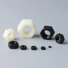 Black / White Plastic Nylon Hexagon Nut Hex Nut M2,M2.5,M3,M4,M5,M6,M8,M10,M12