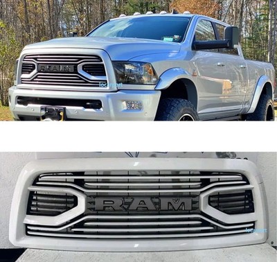 White Grille For Dodge RAM 2500 Grill 2010-2019 Big Horn Front Grille w/Letter